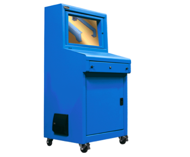 Icestation features viewing window to accommodate up to 24” wide screen LCD’s
